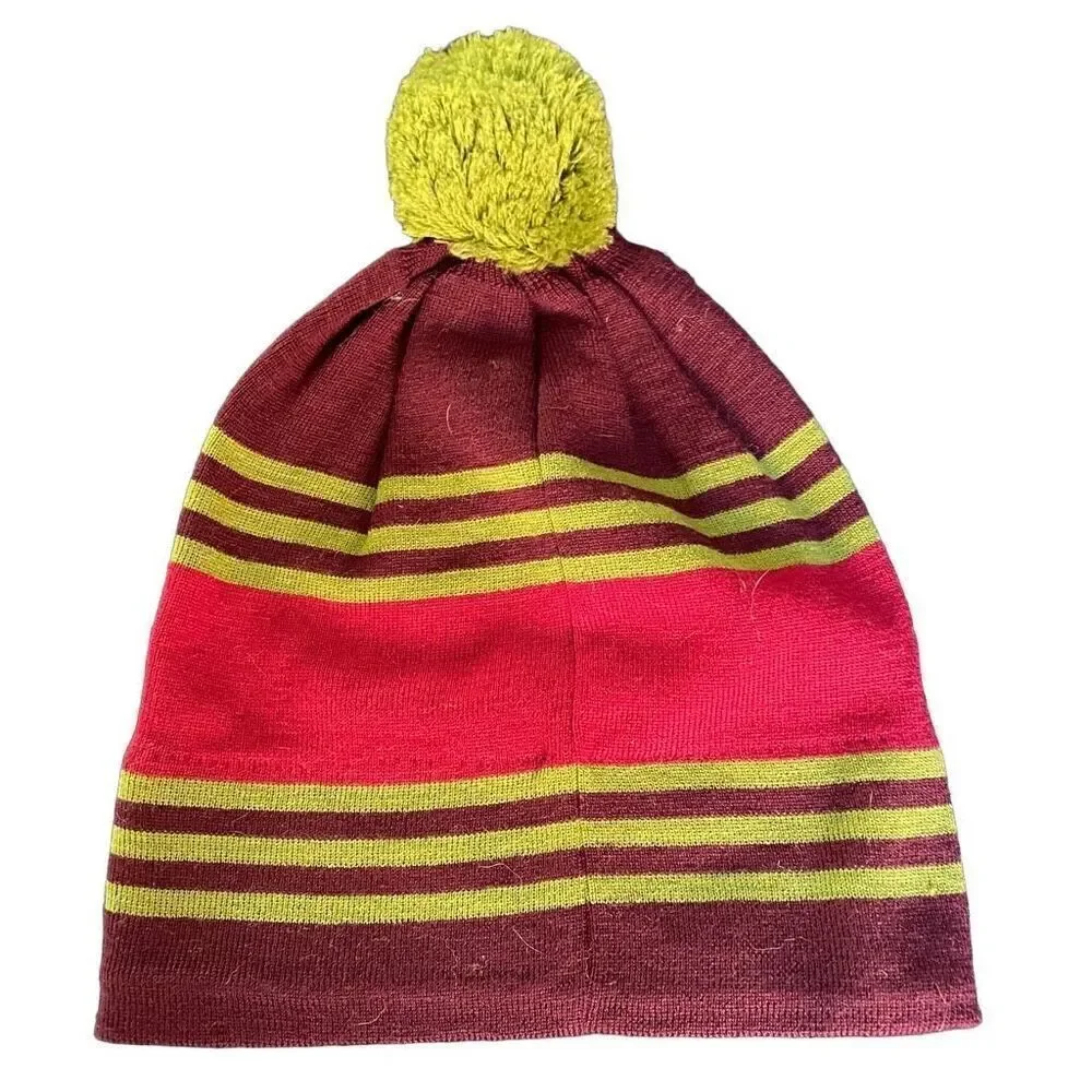 Mountain Hardware Unisex Hat Knit Beanie OS Pompom Olive Green Brick Red Maroon